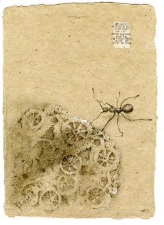 Graphite et gouache sur papier fait main : « The Remains: 7 »