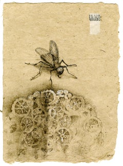 Graphite et gouache sur papier fait main : « The Remains: 8 »