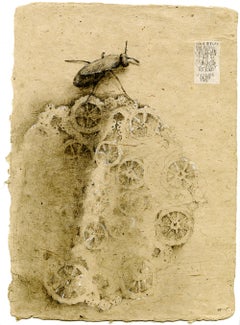 Graphite et gouache sur papier fait main : « The Remains: 9 »