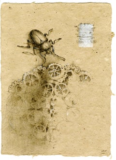 Graphite et gouache sur papier fait main : « The Remains: 10 »