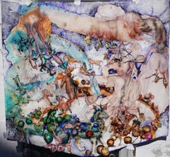 Acuarela sobre papel con técnica mixta: ) "Crecientes fértiles" (perros largos)
