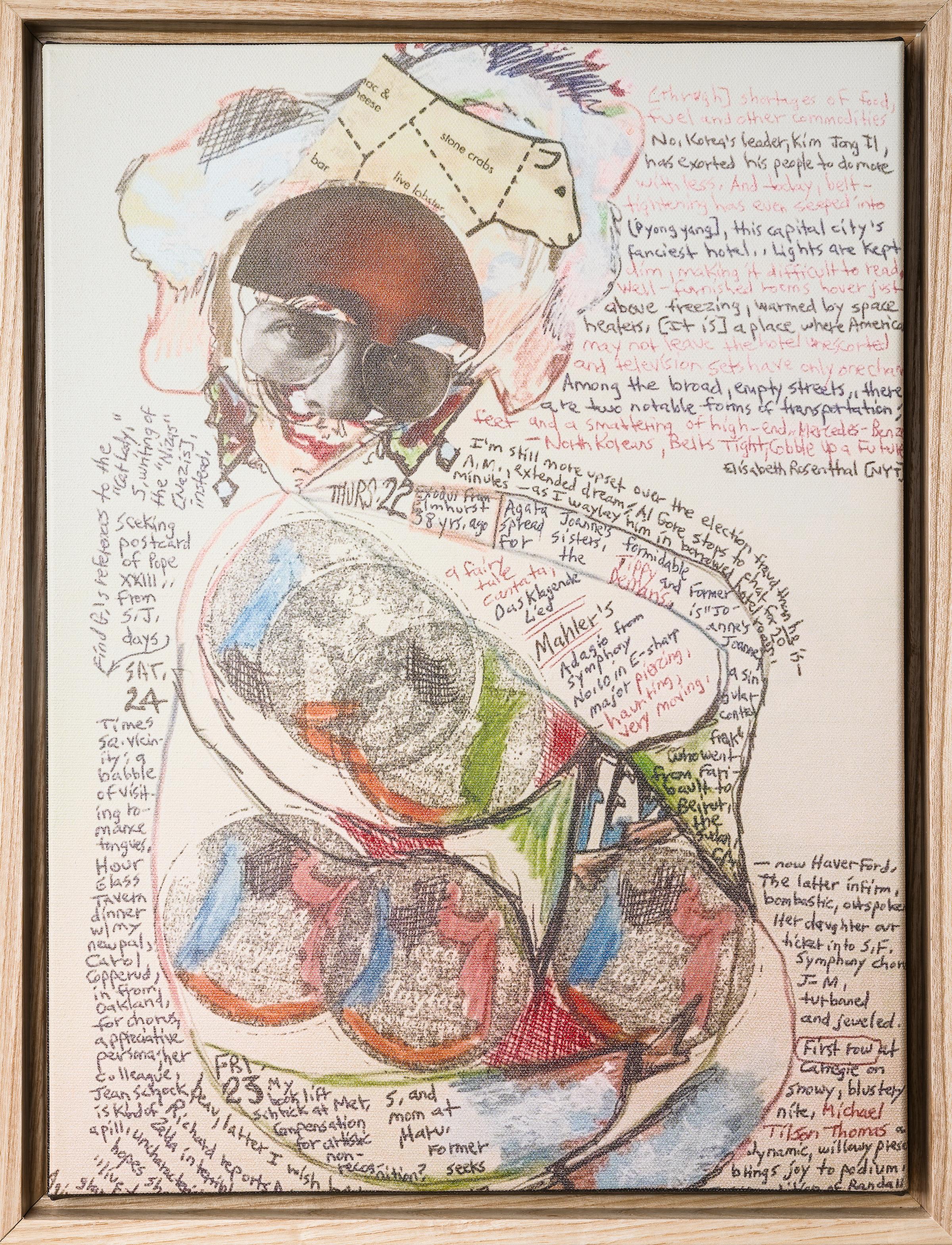 Doug Brin Still-Life -  Illustration Framed on Canvas: 'Glass Menagerie'