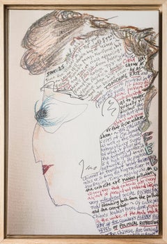  Gerahmte Illustration auf Leinwand: „Profile einer Dame“