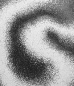 Minimal, black and white, graphite drawing: 'Torque'