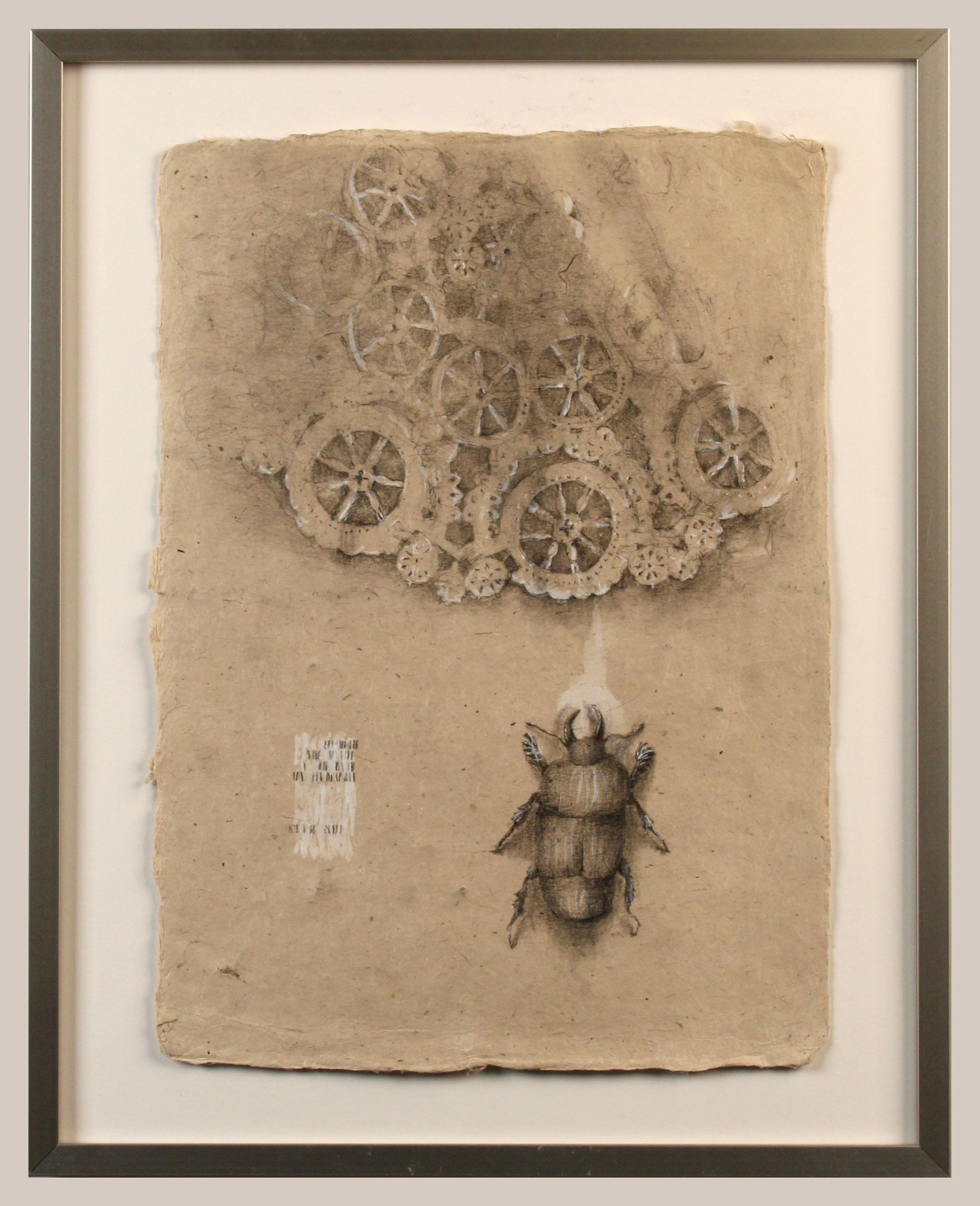Graphite et gouache sur papier fait main : « The Remains: 1 » en vente 1