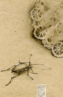 Grafite e gouache su carta fatta a mano: 'I resti: 3'