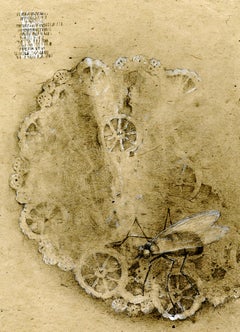 Graphit und Gouache auf handgeschöpftem Papier: „The Remains: 6“