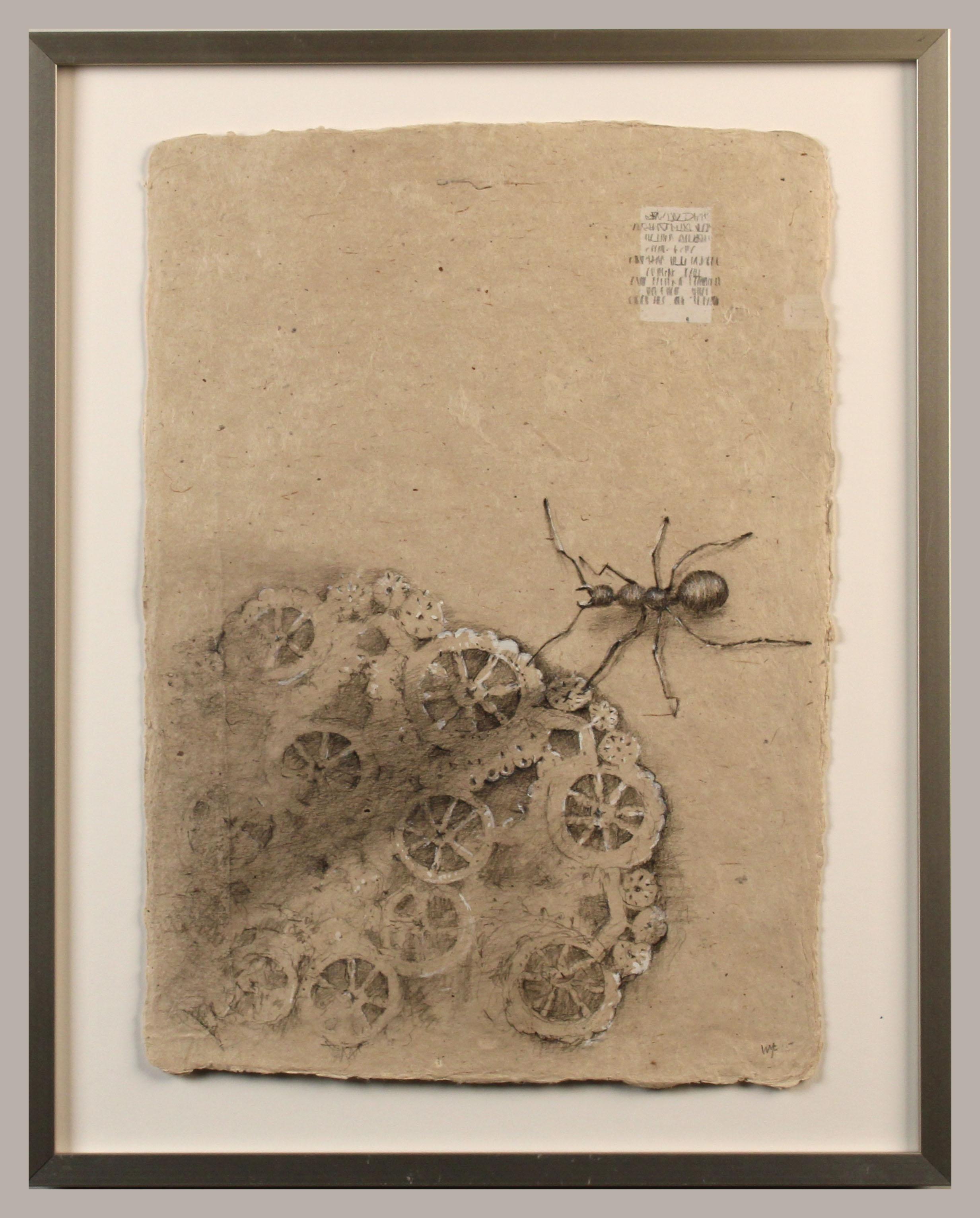 Graphit und Gouache auf handgeschöpftem Papier: „The Remains: 7“ im Angebot 2