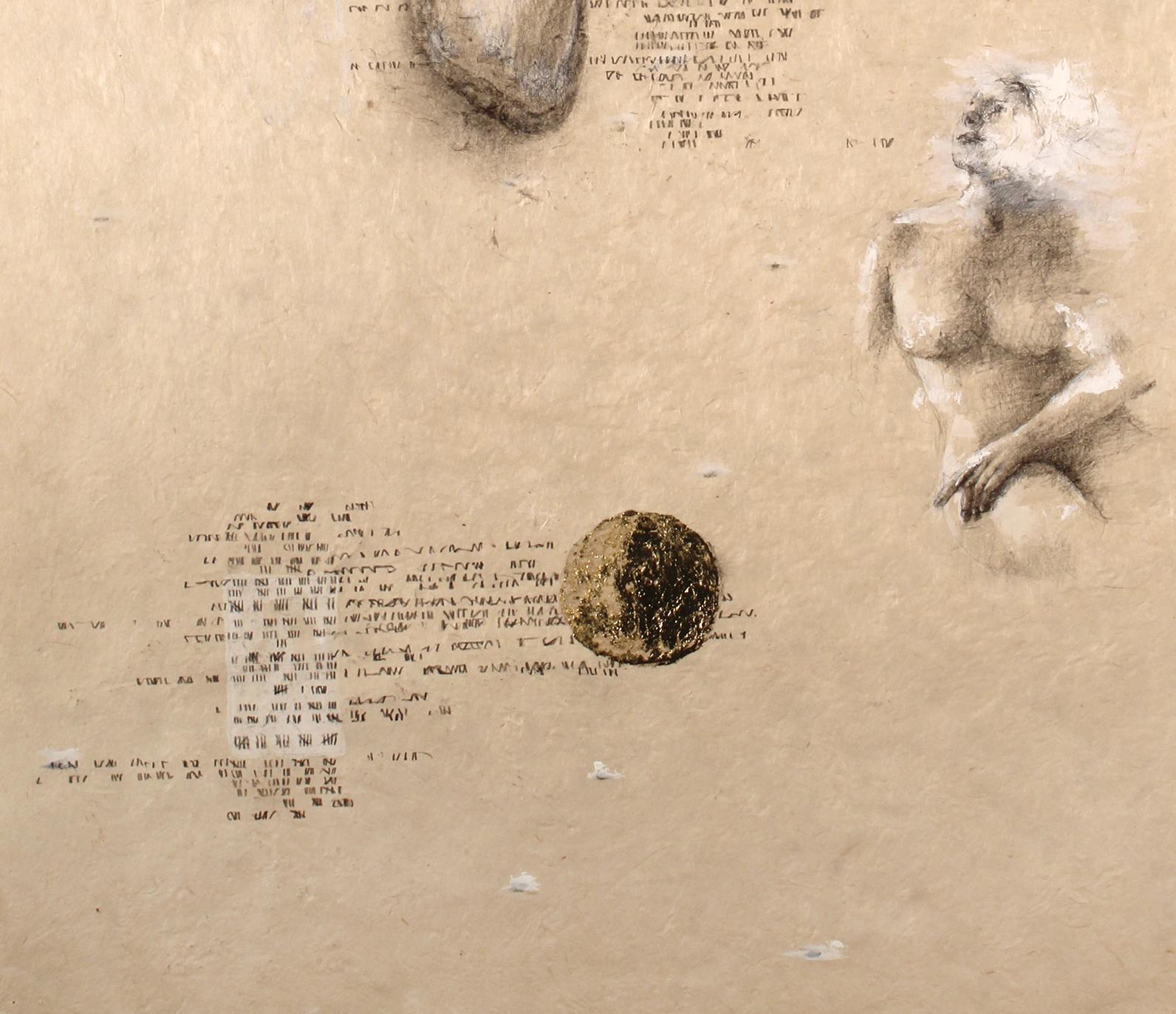 Serie Whispers & Hisses: „In Worship“ (Gold), Abstract Drawing, von Winifred McNeill