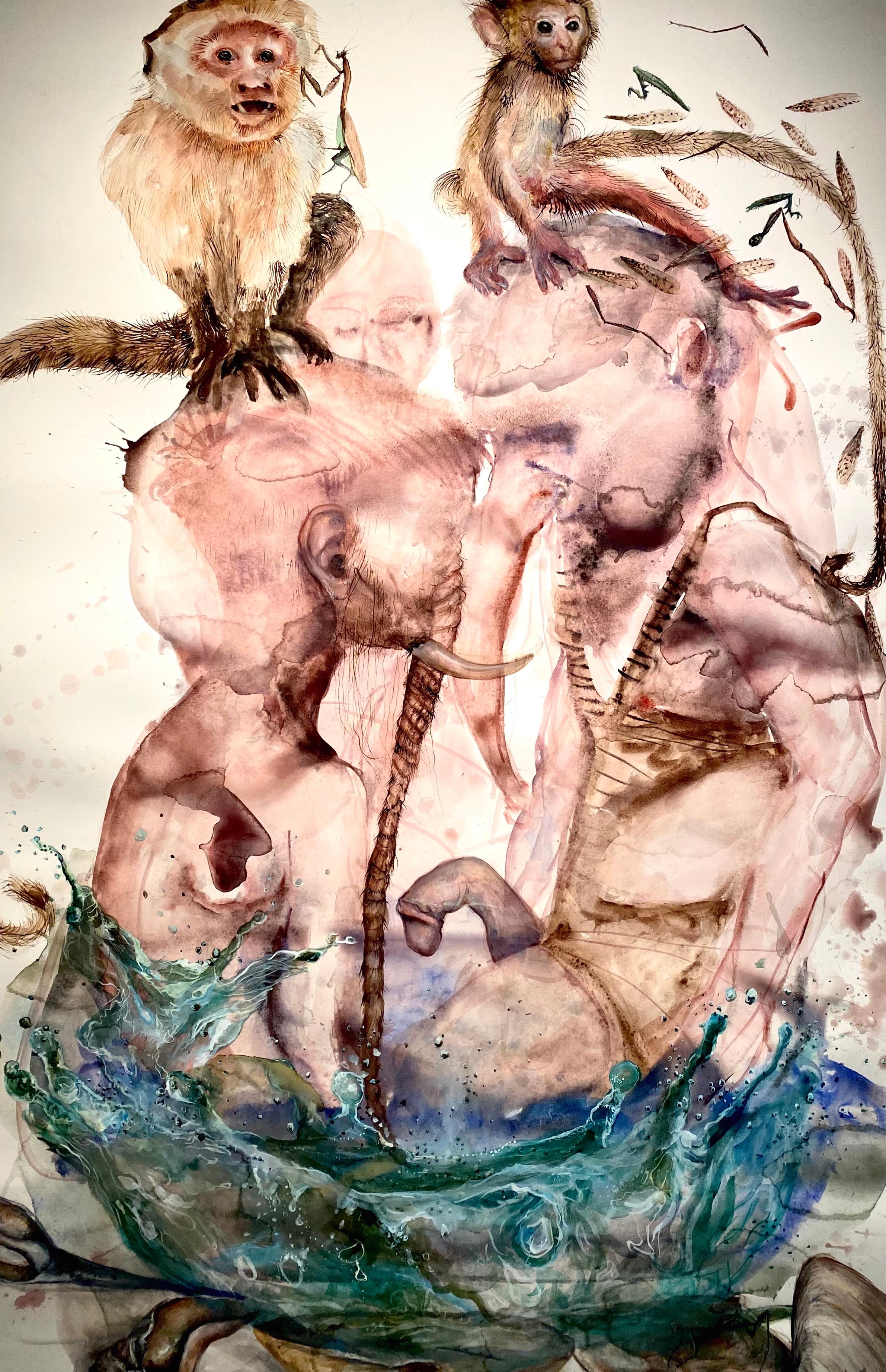 Watercolor on paper: )