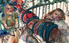 Acquerello su carta: "Play Room" (drago verde)