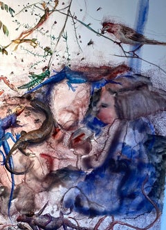 Watercolor on paper: "Blue Lizard"
