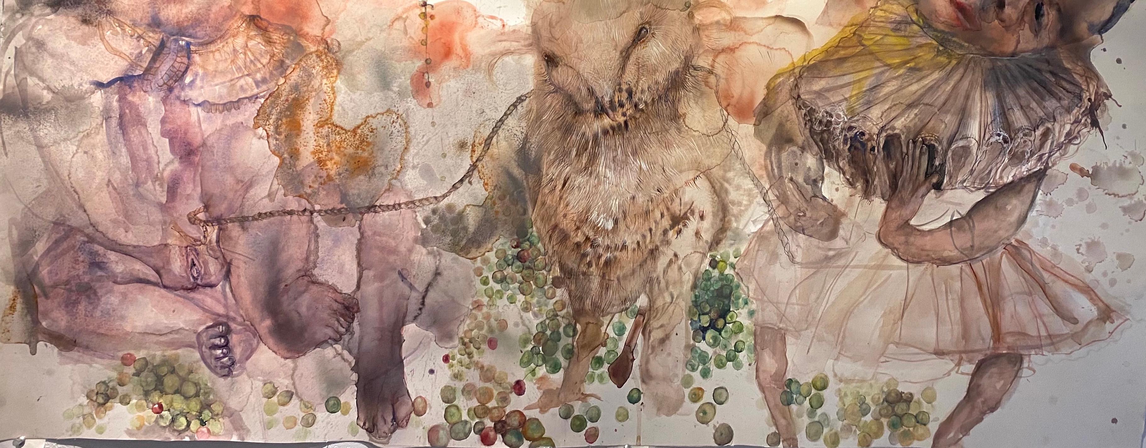 Watercolor on paper: Sweet Grapes