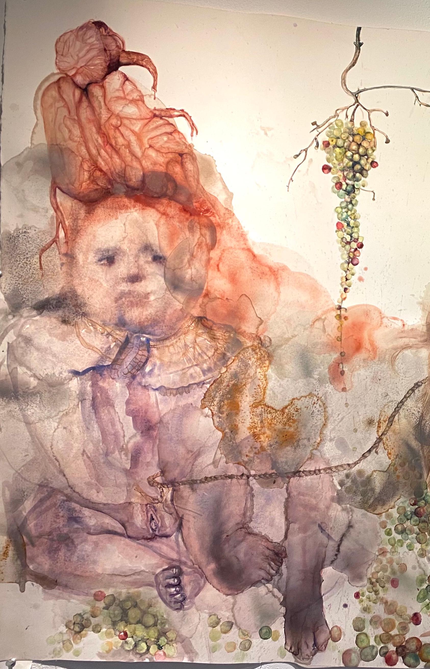 Watercolor on paper: Sweet Grapes