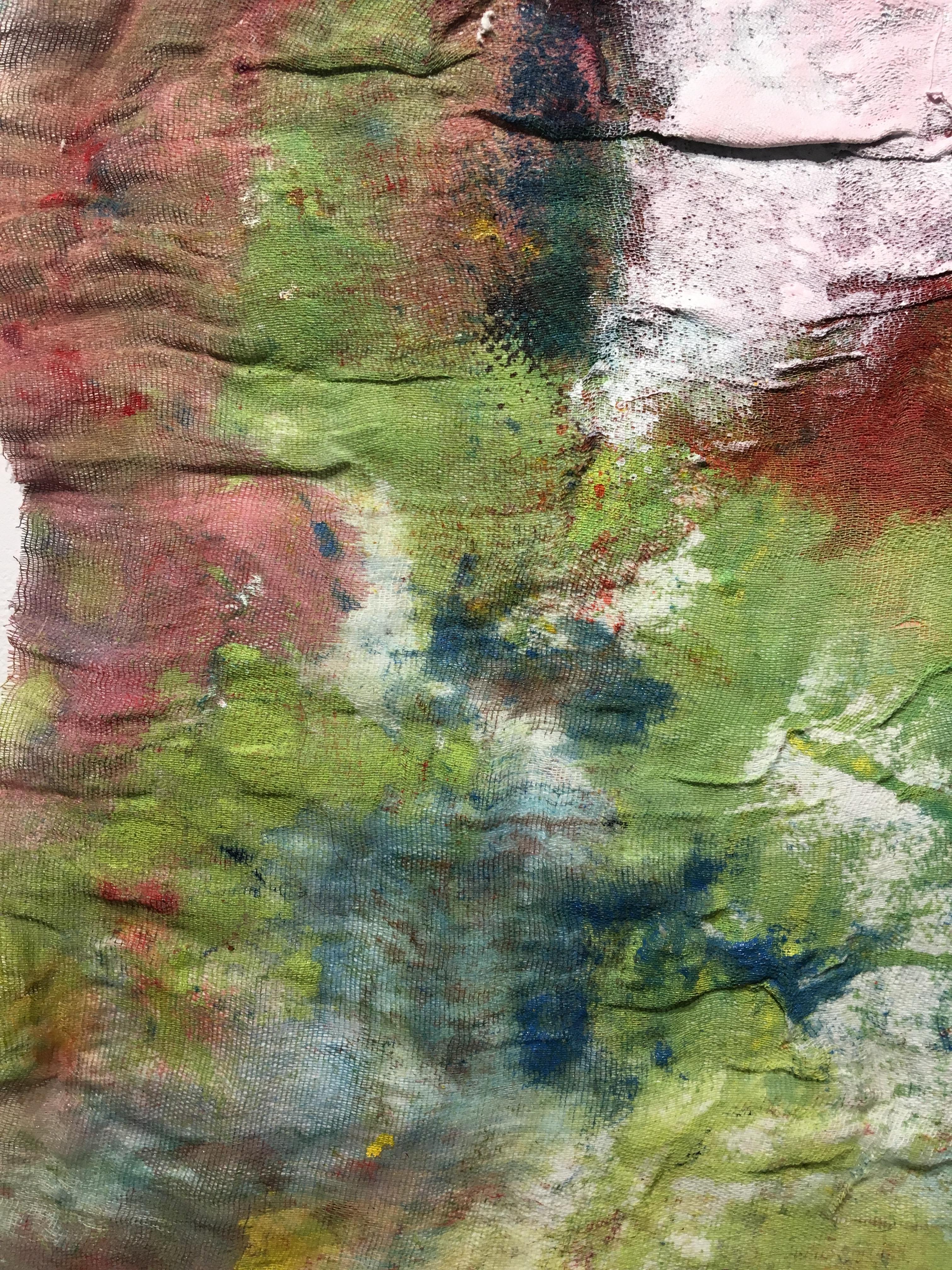 Textile Painting of flowers: 'Rags I' For Sale 8