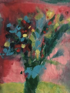 Pittura di un bouquet di fiori su strati di carta di riso: Bouquet
