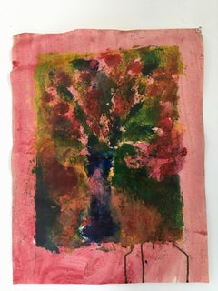 Quadro di bouquet di fiori su carta di riso: Rosso cinese