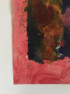 Painting of bouquet of flowers on rice paper: 'Chinese Red'