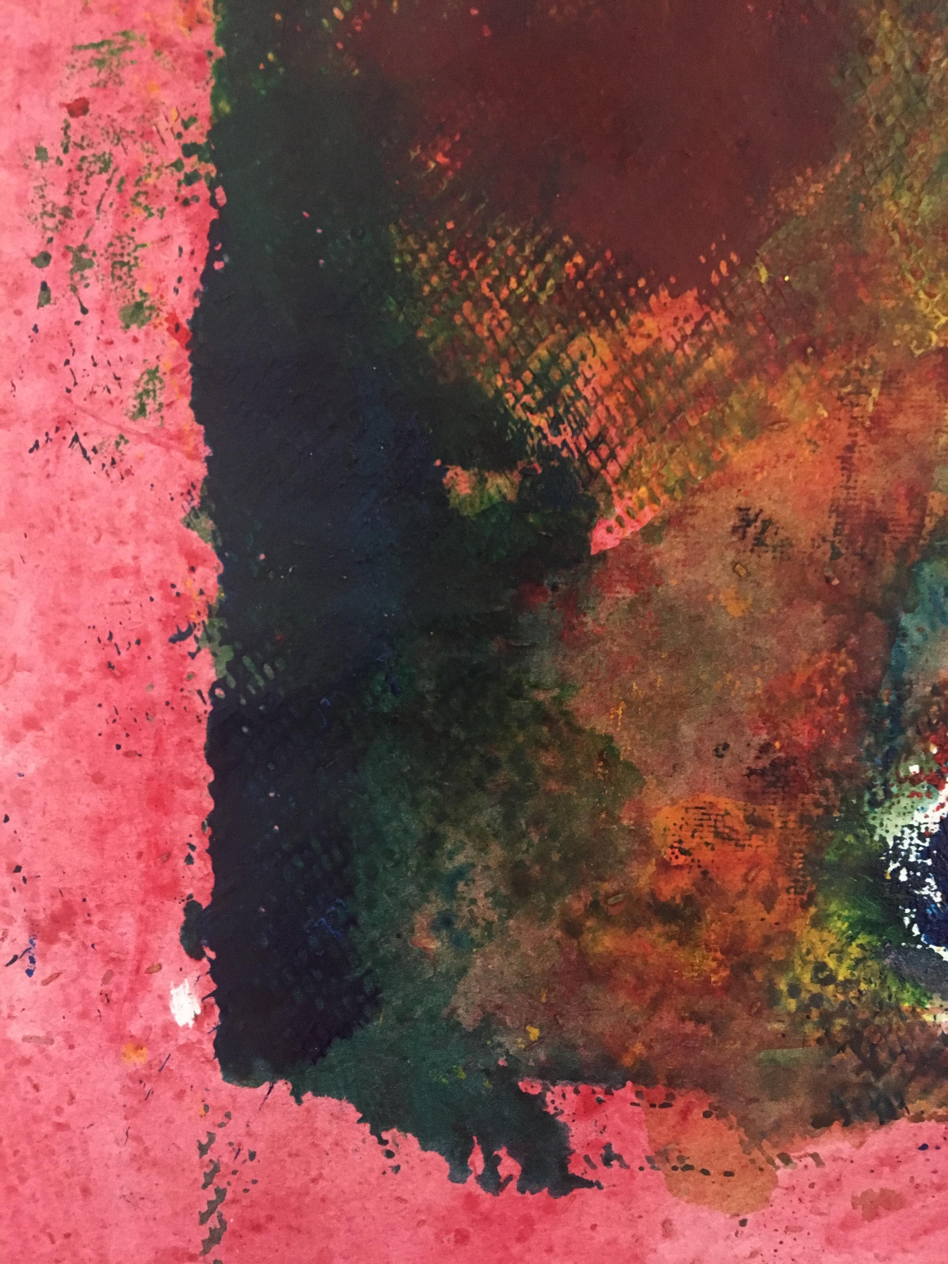 Quadro di bouquet di fiori su carta di riso: Rosso cinese in vendita 8