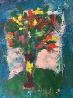 Quadro di bouquet di fiori su tessuto: Oceano blu