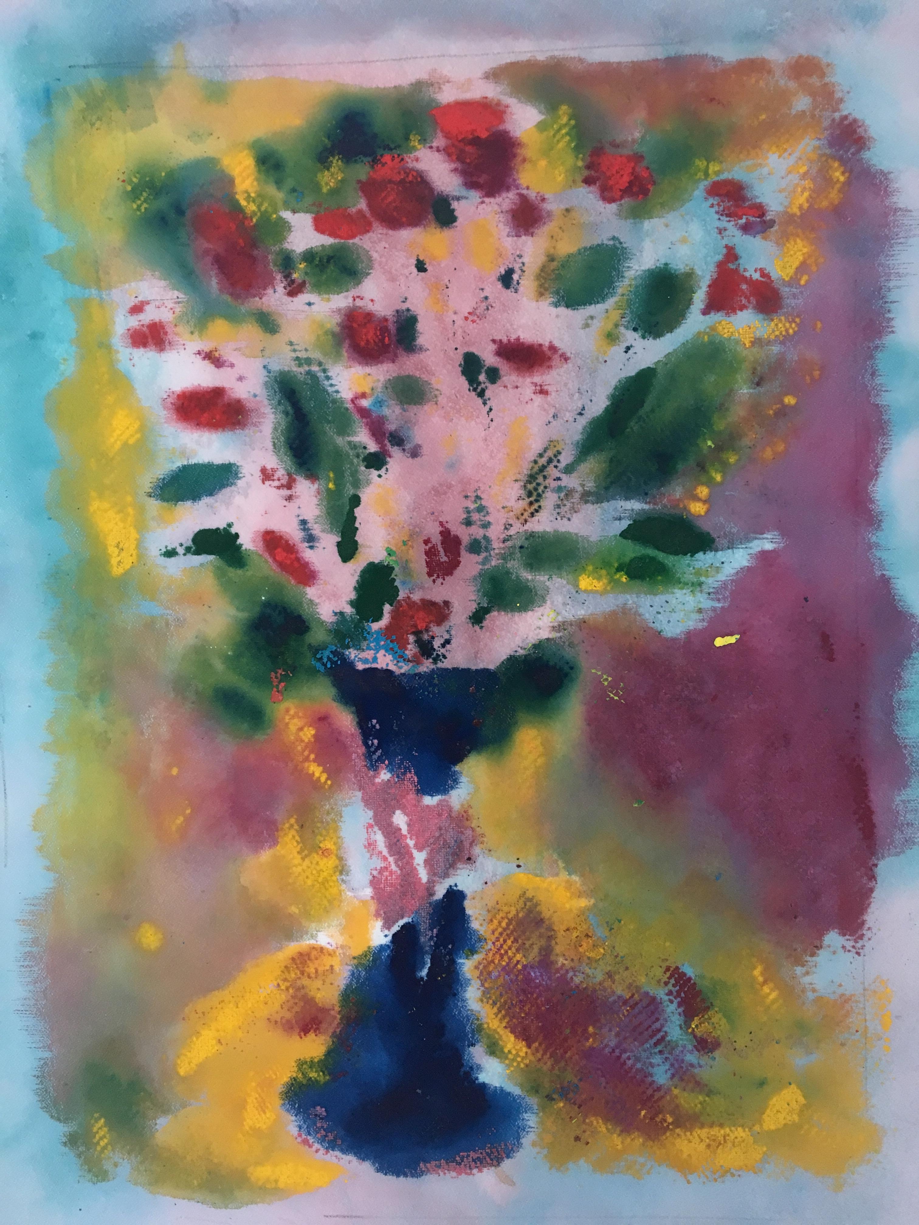 Still-Life Painting Joel Handorff - Peinture d'un bouquet de fleurs sur toile : Printemps