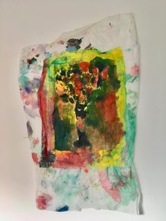 Painting of bouquet of flowers on fabric and rice paper: 'Dream Bouquet II'