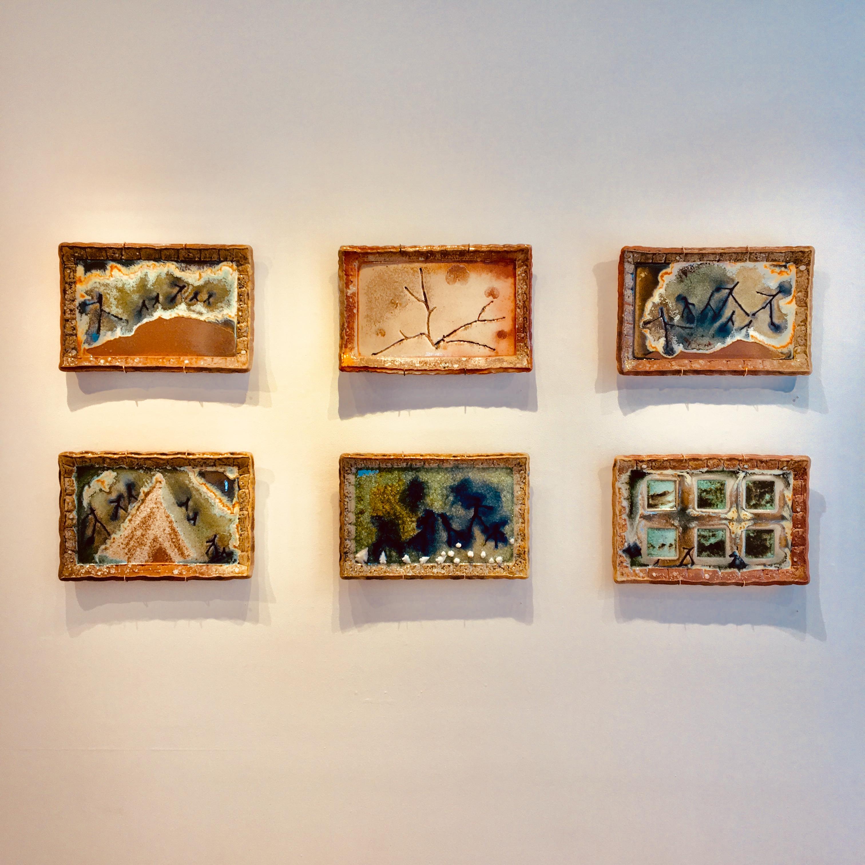 Pittura su ceramica cotta a Wood: 'Pittura a fuoco 10.4.19'. - Painting Contemporaneo di Tony Moore