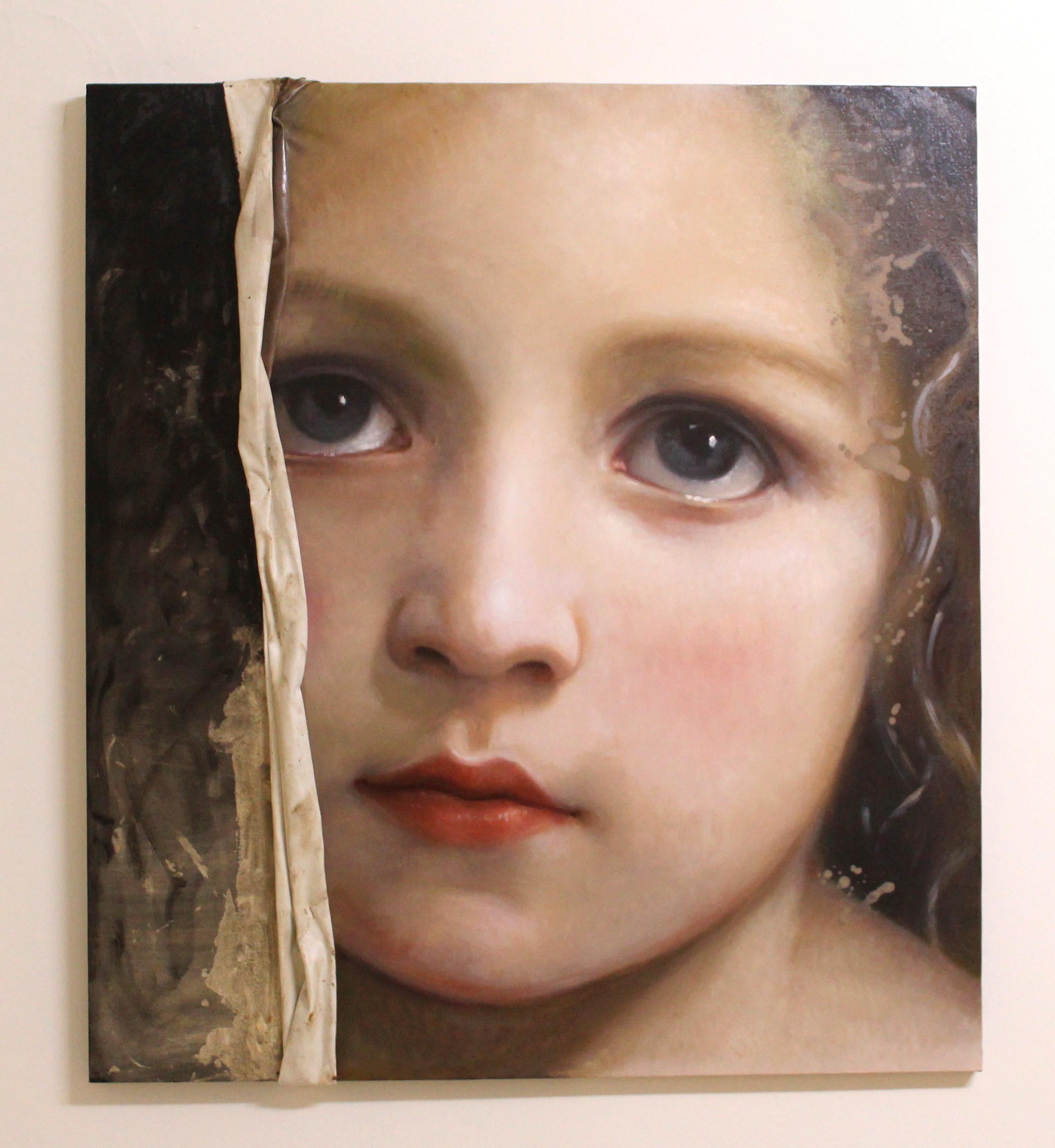 Portrait of young girl, oil painting: 'THE VEIL OF MAYA'