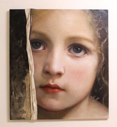 Retrato de niña, óleo: "EL VELO DE MAYA