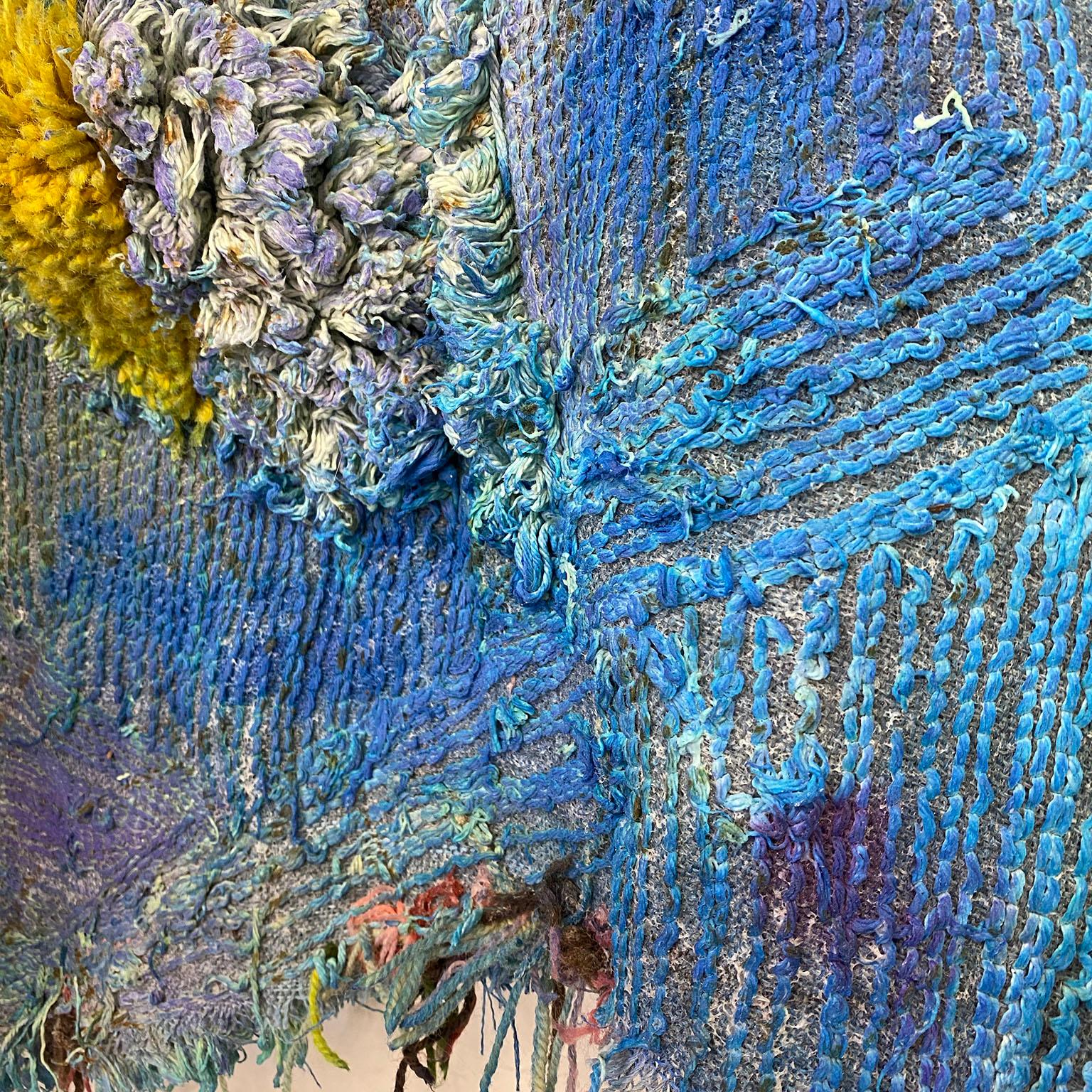 Large Textile Wall Hanging: 'Hoodie' - Contemporary Mixed Media Art by Judy Rushin-Knopf