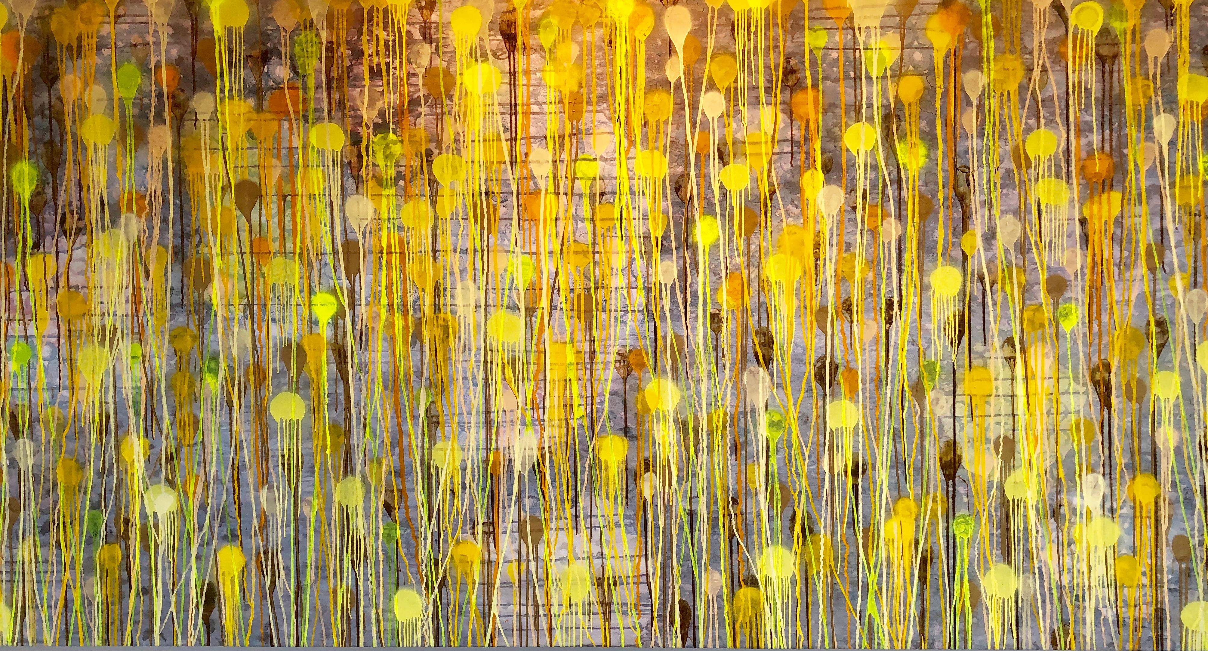 Daniel Ybarra Abstract Painting - Big, Big, Golden Shower