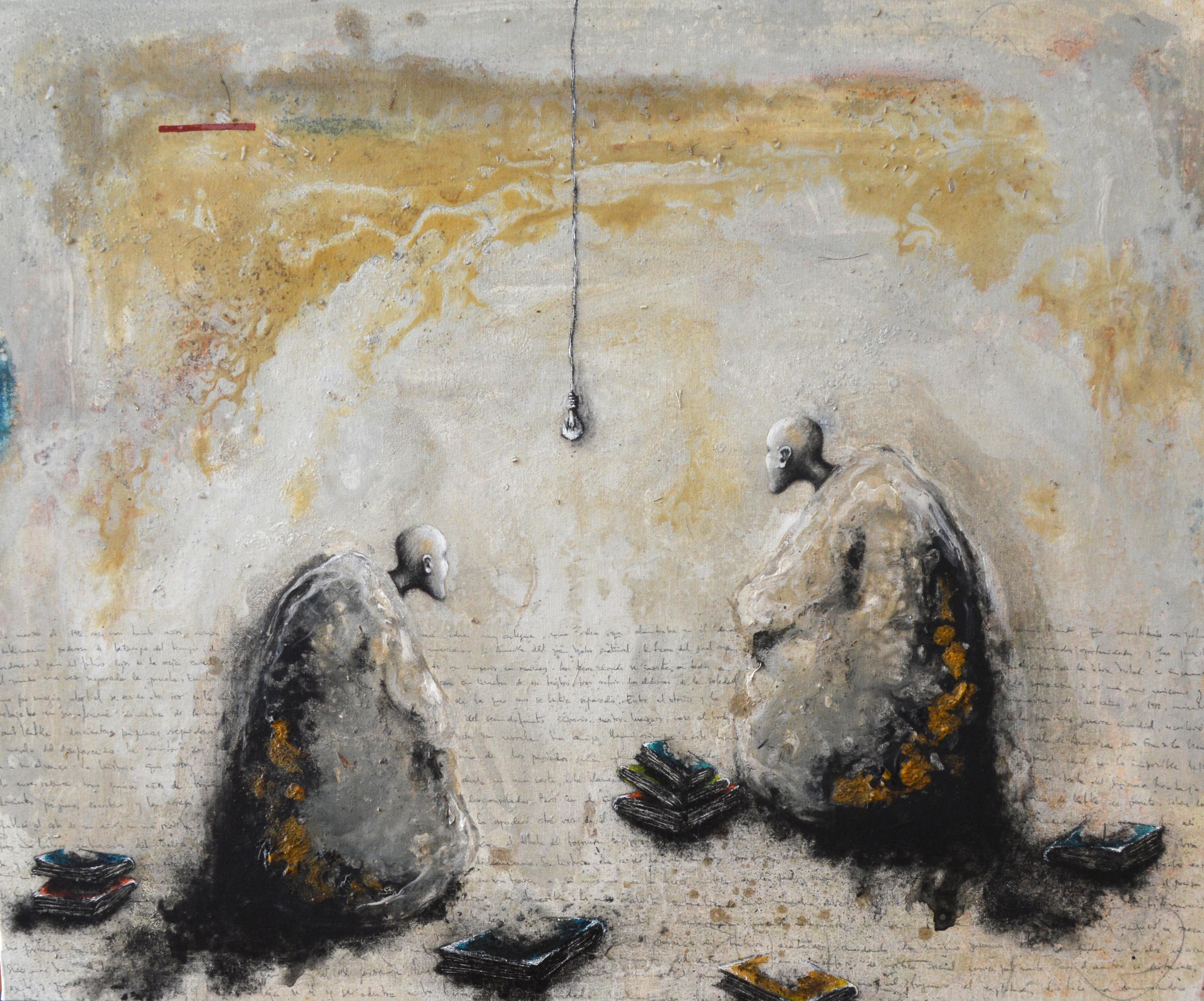 Alberto Letamendi Abstract Painting - 'AI vs LA IV' Mixed Media on Canvas
