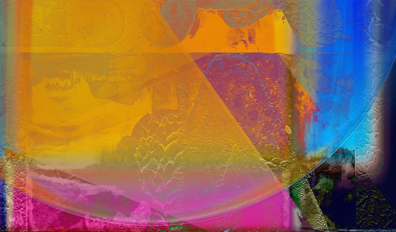 Digitale Malerei, Lambda-Druck auf fuji crystal archival paper, montiert auf Aluminium-Dibond, Acrylfront.
Unzählige, unterschiedliche Flecken überlagern das Ausgangsbild von 