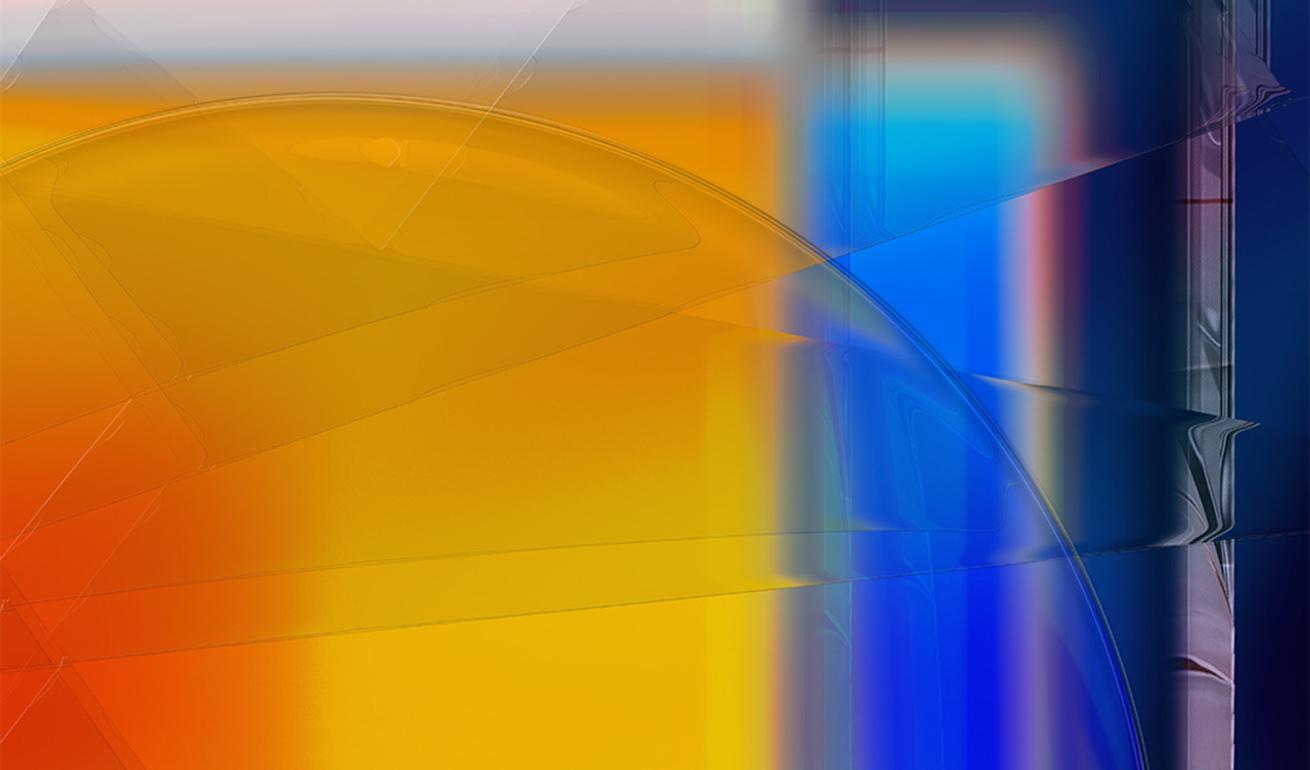 Gerahmte Farbe Quadratisch 1 (Blau), Abstract Photograph, von Jens-Christian Wittig