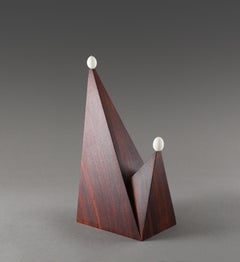 'Mother And Child' Wooden Conceptual Sculpture with Egg Shell