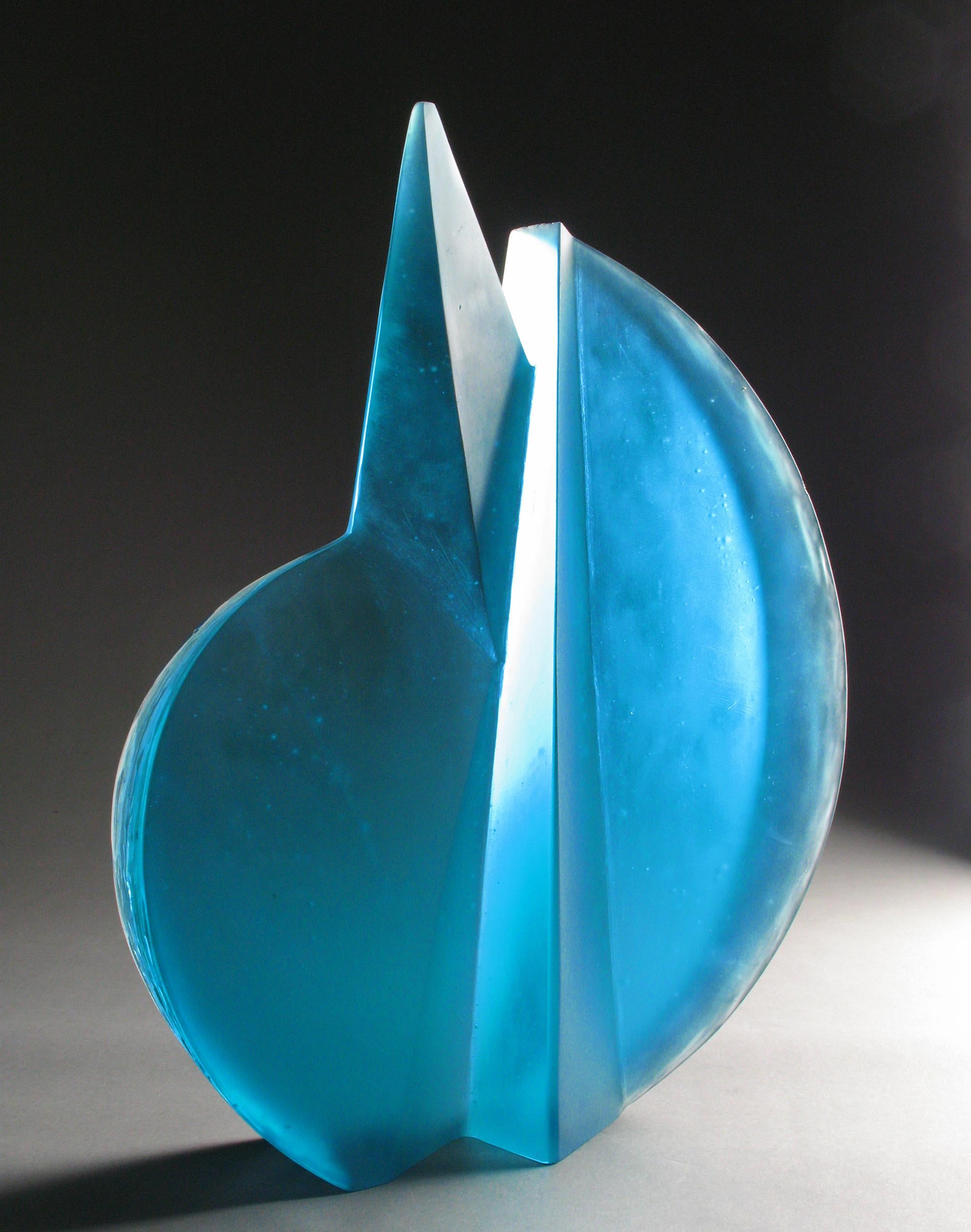 'Balanced Oblique' Abstract Geometric Glass Sculpture 3