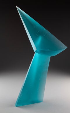 'Blue Windmill' Abstract Glass Sculpture