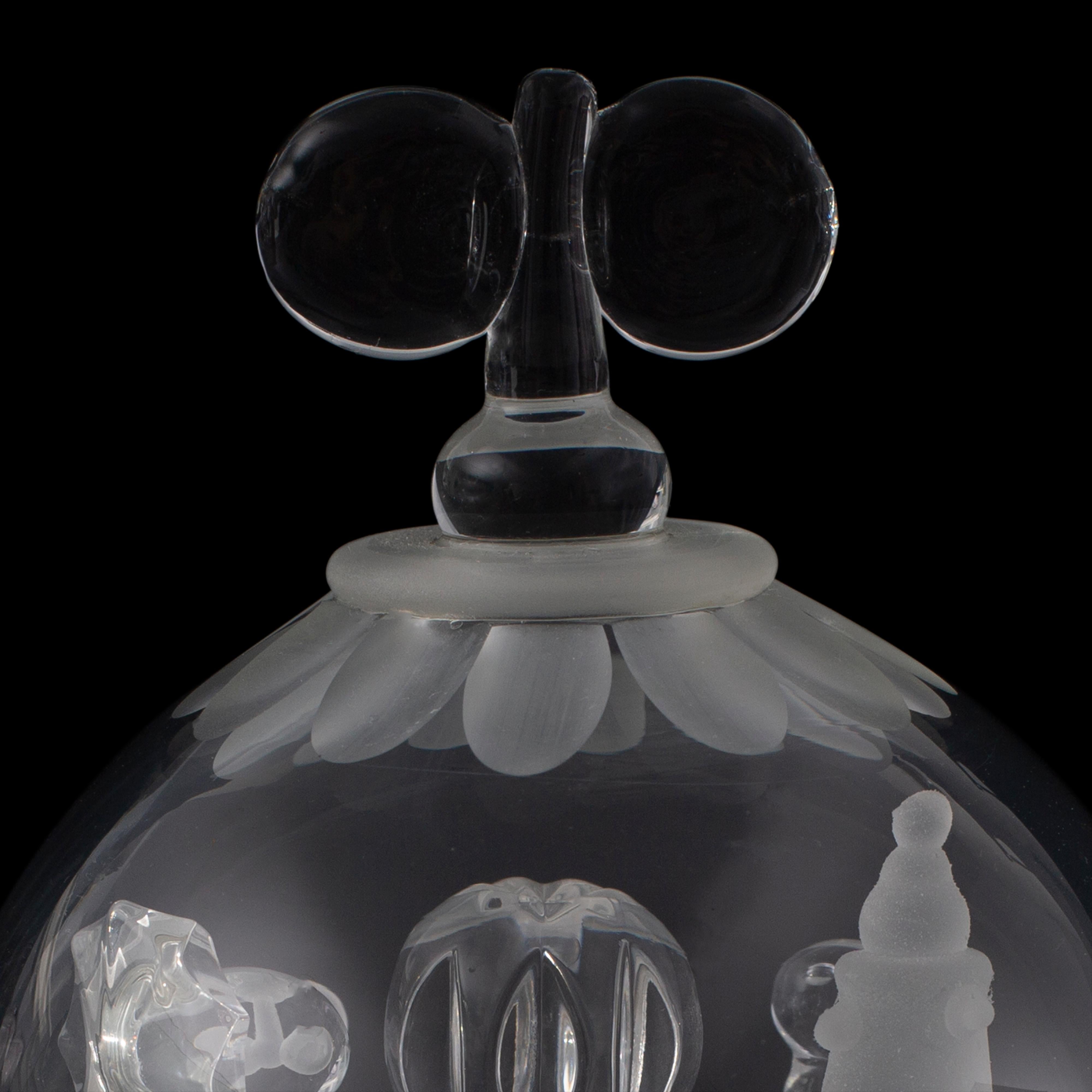 „Glaskugel mit Ringen“ mundgeblasene, geschnitzte und geätzte Glasskulptur (Zeitgenössisch), Sculpture, von Kazumi Ohno