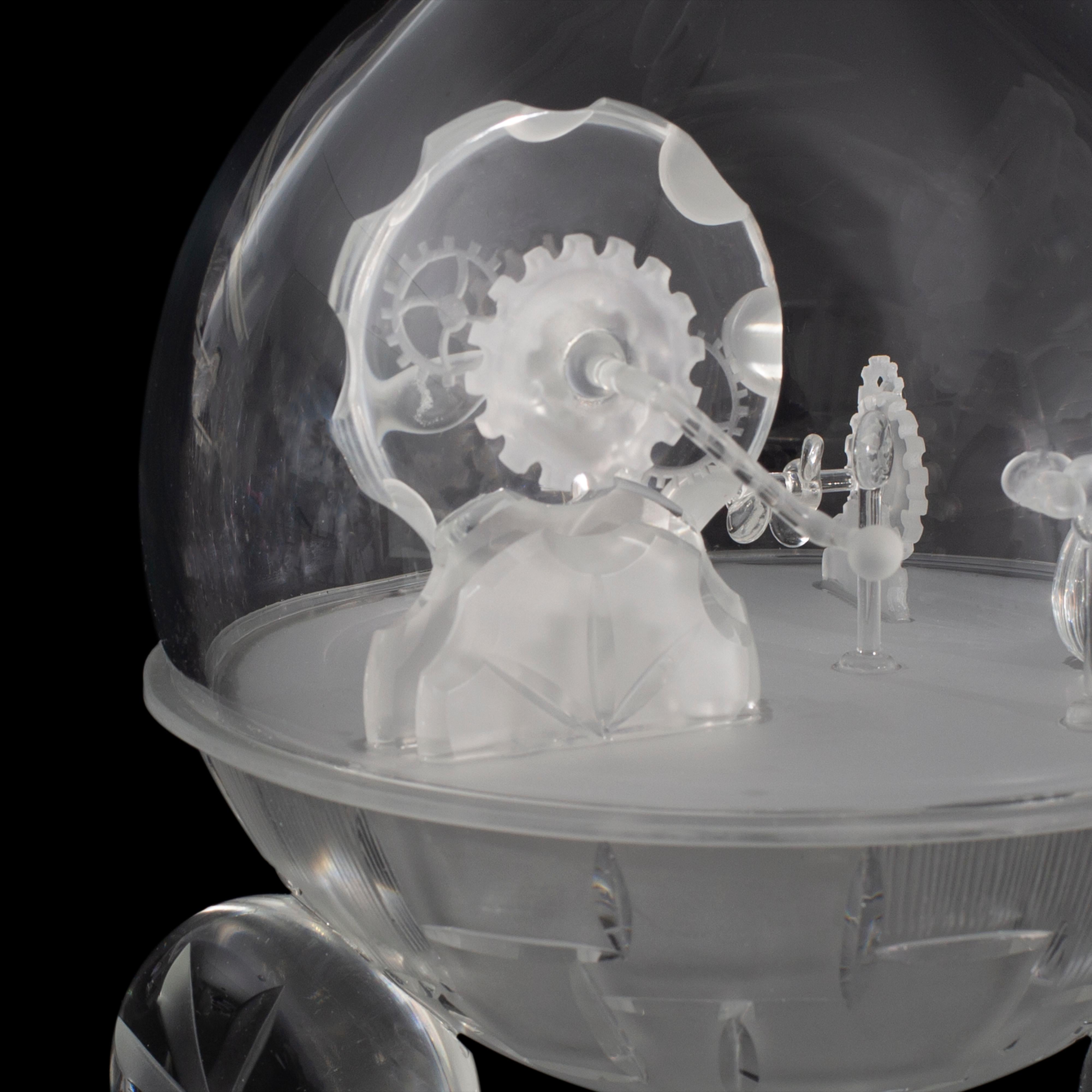 „Propeller Robo“ Skulptur aus mundgeblasenem, geschnitztem und geätztem Glas (Zeitgenössisch), Sculpture, von Kazumi Ohno