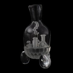 Sculpture en verre soufflé à la main, sculpté et gravé « Spring Robo »