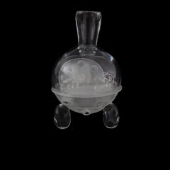 Sculpture en verre soufflé, sculpté et gravé à la main « Cloud Robo »