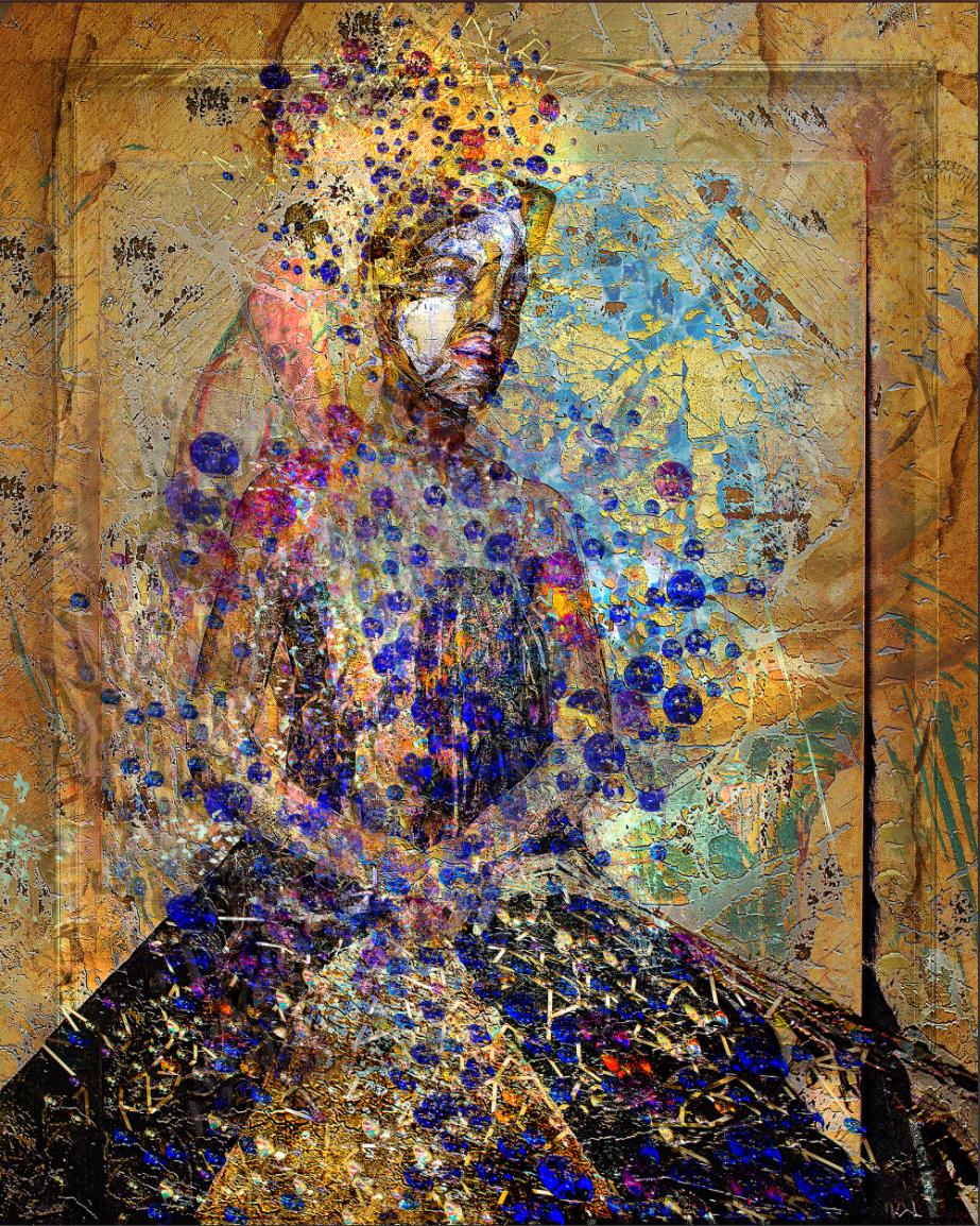 'Il mio angelo custode' Pittura digitale, stampa Lambda montata su Alu Dibond
