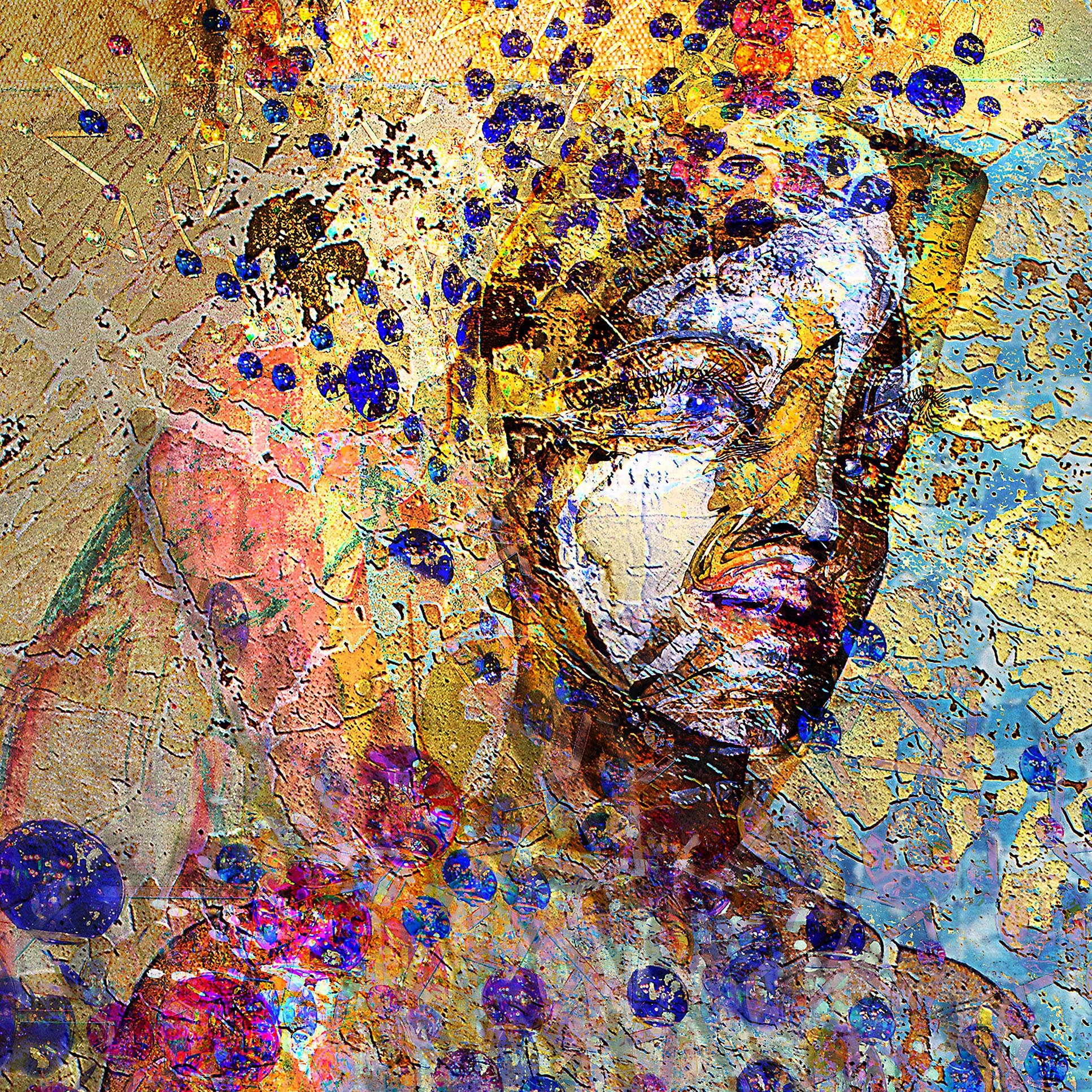 „Mein Gaurdian-Engel“ Digitales Gemälde, Lammfelldruck auf Aluminiumdibond montiert (Abstrakt), Painting, von Jens-Christian Wittig
