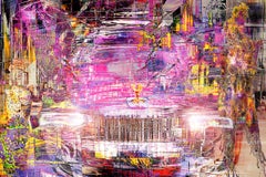 Pittura digitale 'Ghost Night Rolls Royce' su stampa Lambda