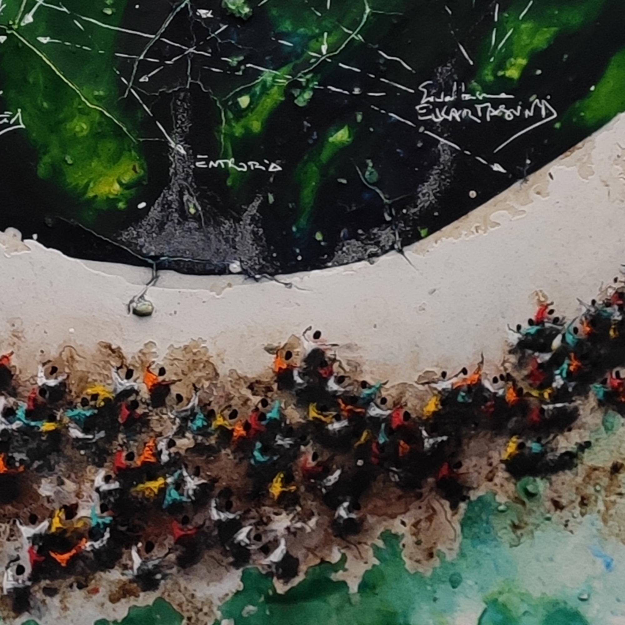 'Noraezean X' Tecnica mista su tela - Abstract Painting Nero di Alberto Letamendi