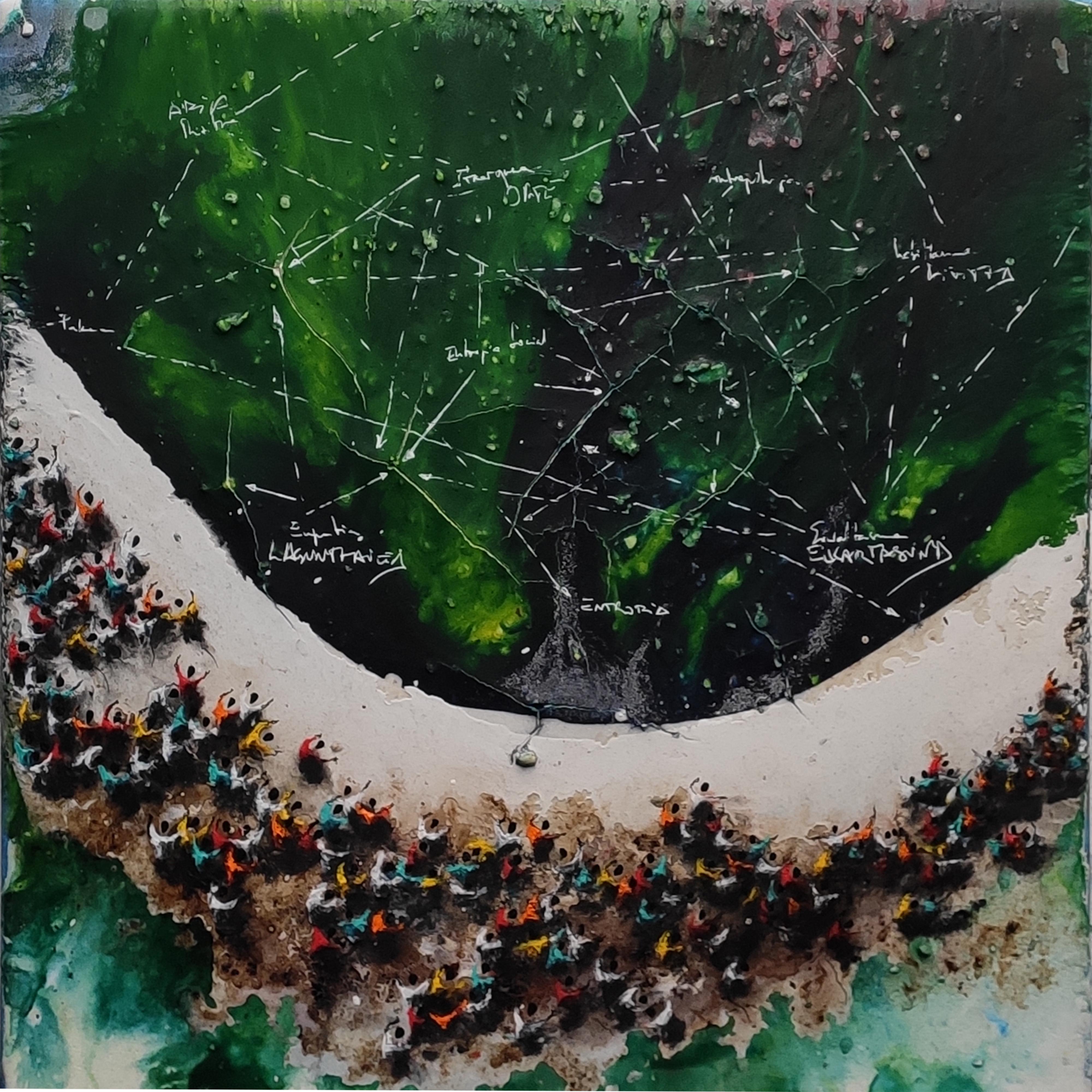 Alberto Letamendi Abstract Painting - 'Noraezean X' Mixed Media on Canvas