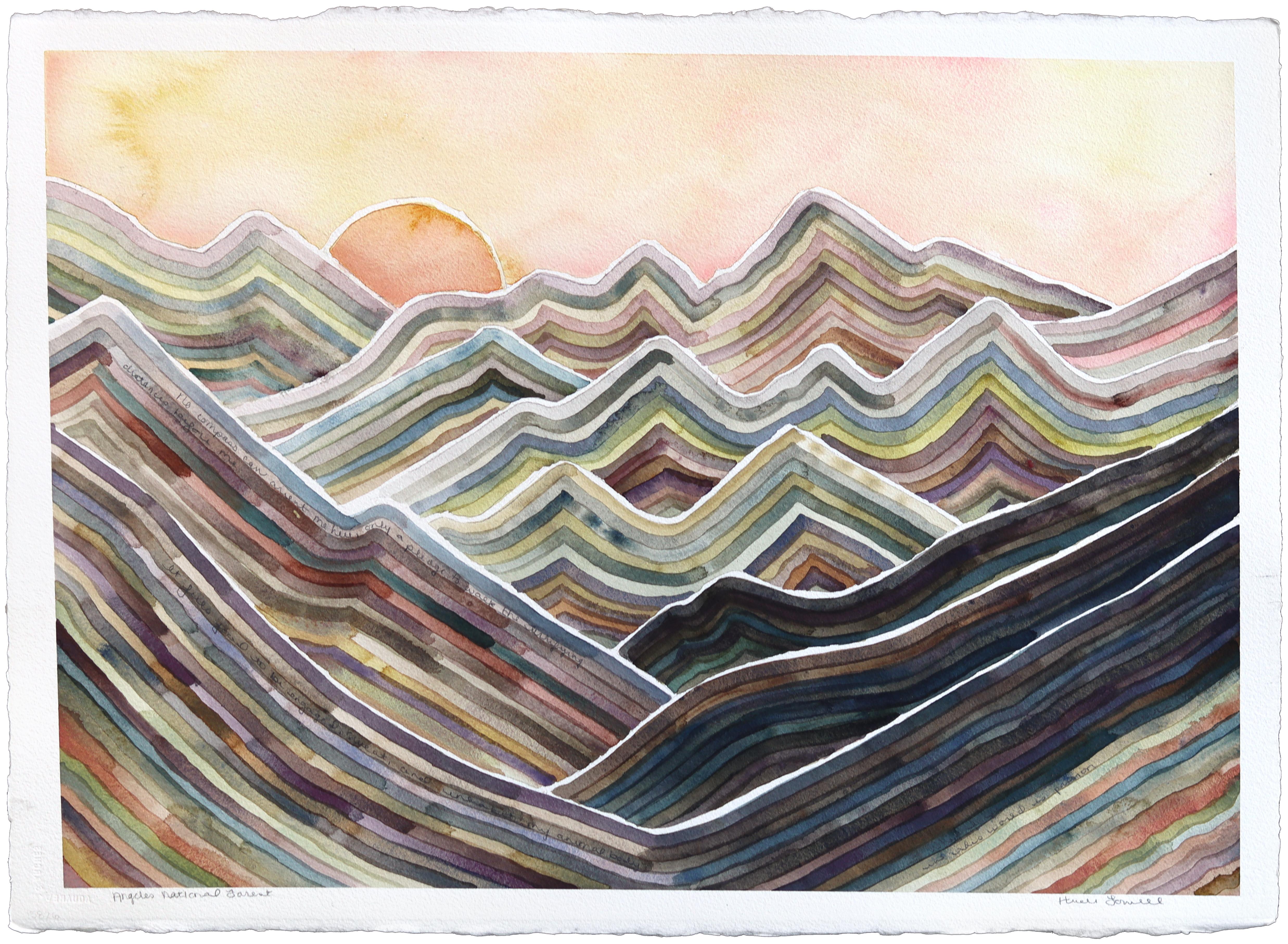 Foresta nazionale di Angeles - Pittura astratta di paesaggi colorati Nature