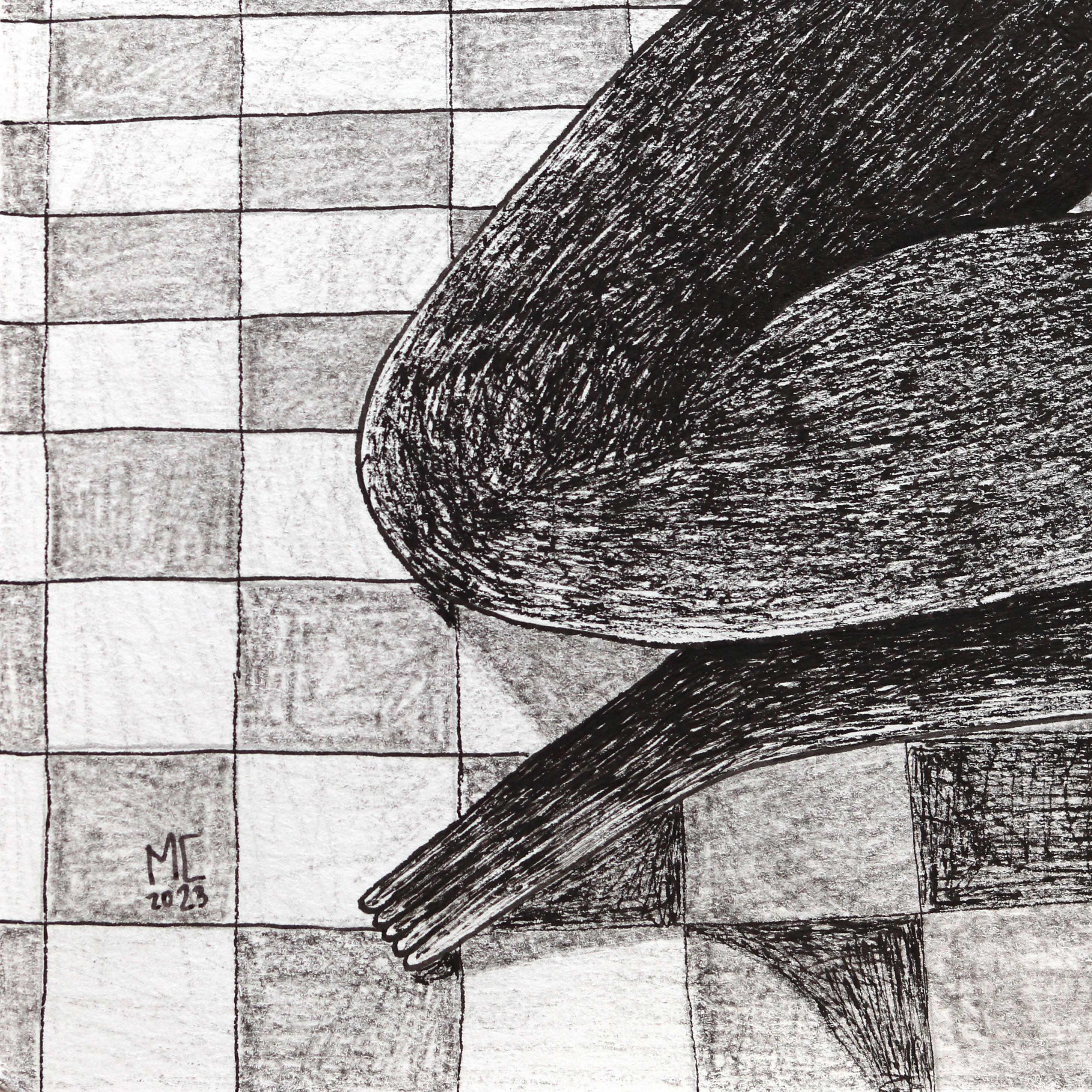 Embrace - Original Abstract Figurative Artwork on Paper For Sale 4