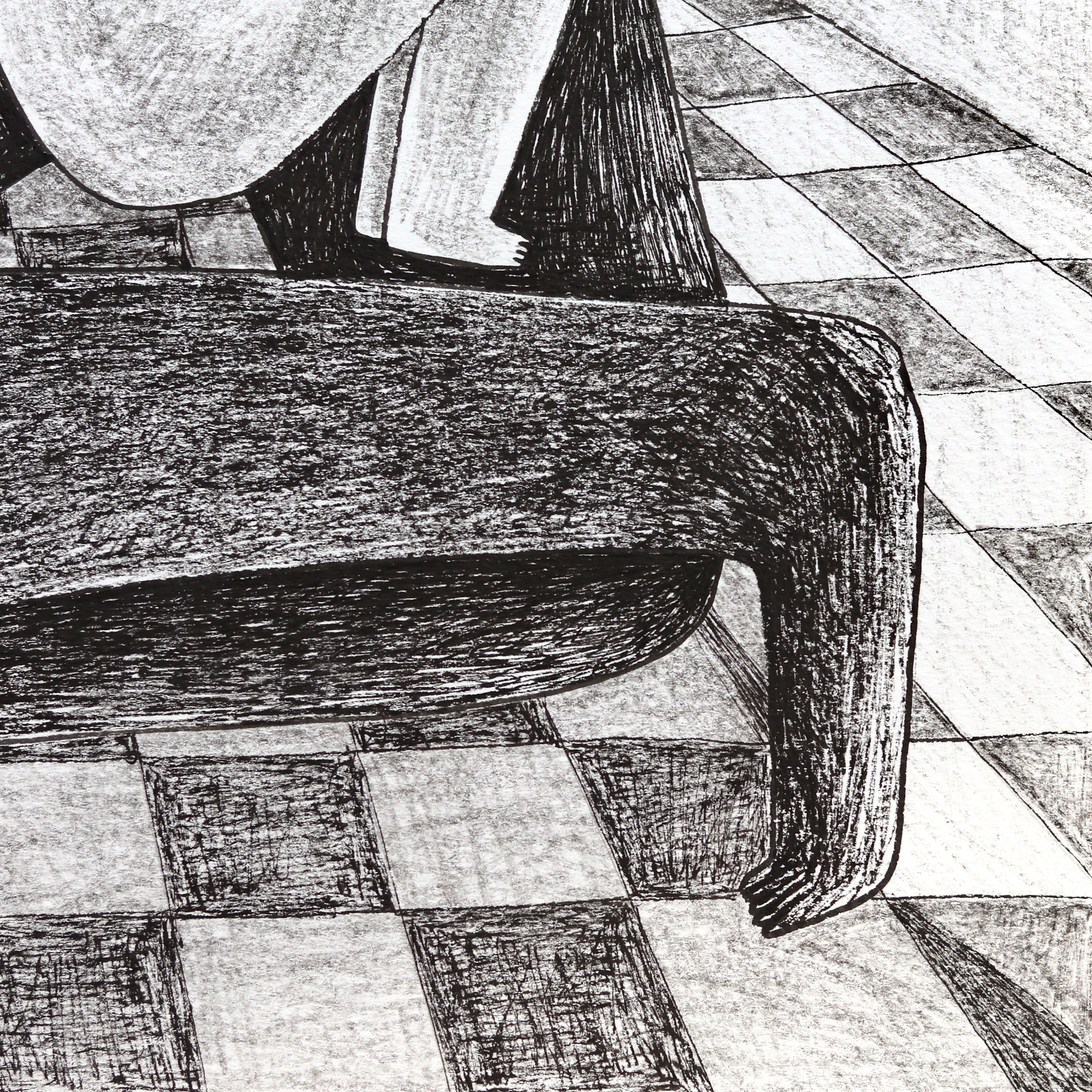 Embrace - Original Abstract Figurative Artwork on Paper For Sale 3