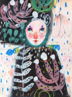 Fresh North Wind - Whimsical Fantasy Figurative Artwork on Paper